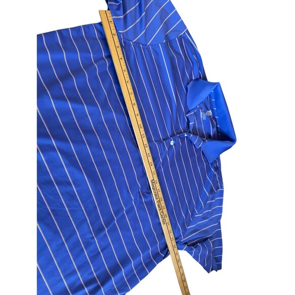 Turtleson Polo Shirt Men's Extra Large Blue Striped Long Sleeve Golf Performance - Picture 3 of 9